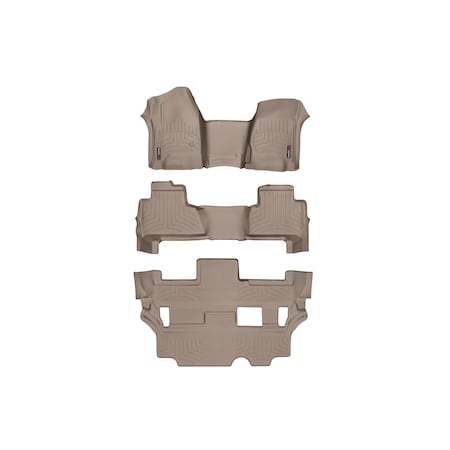 Weathertech Front, Rear, and Rear Floorliners - Over The Hump, 455431-45607-2-5 455431-45607-2-5